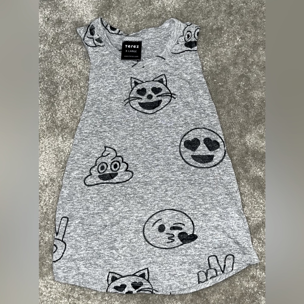 Terez gray emojis tank top. Girls Xl